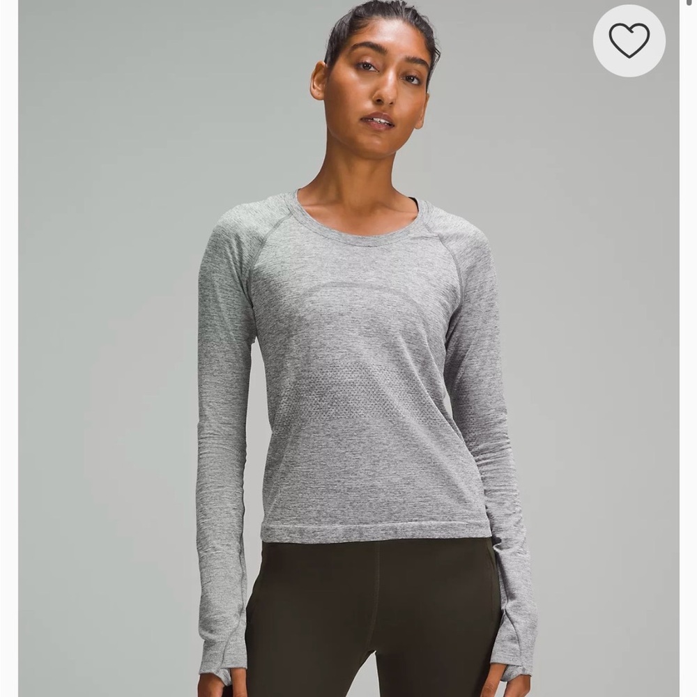 lululemon athletica Swiftly Tech Long Sleeve 2.0 *Race SLTE/WHT - size 10